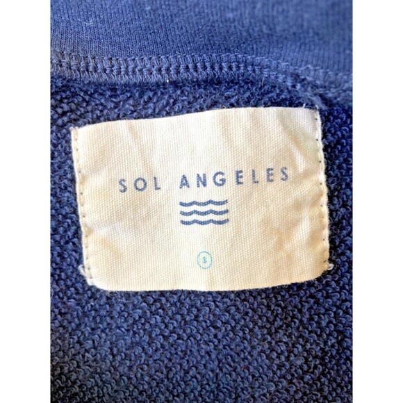 Sol Los Angeles Apres Pullover Long Sleeve Embroidered Small 100% Cotton - Picture 3 of 7